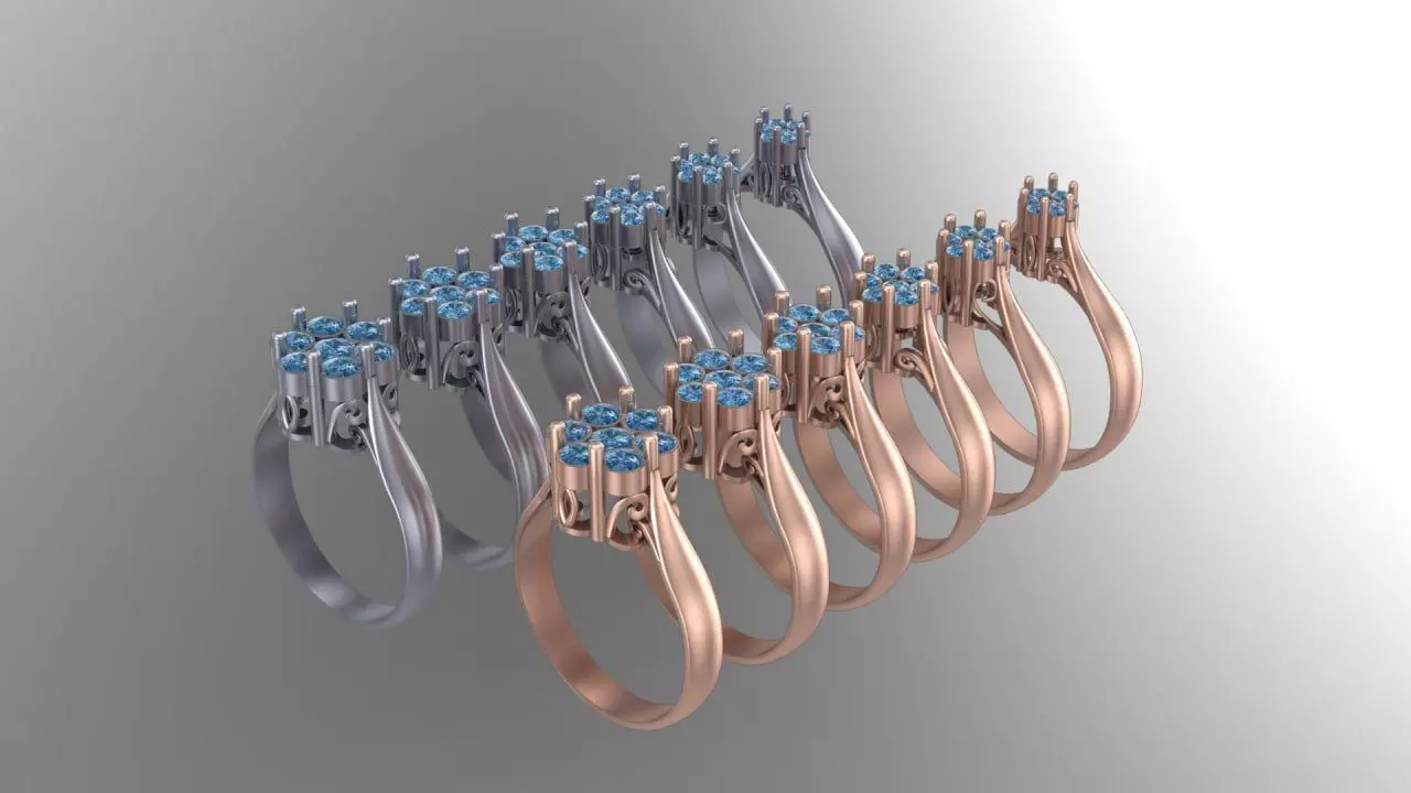 same shank with 6 different heads 3D print model_0