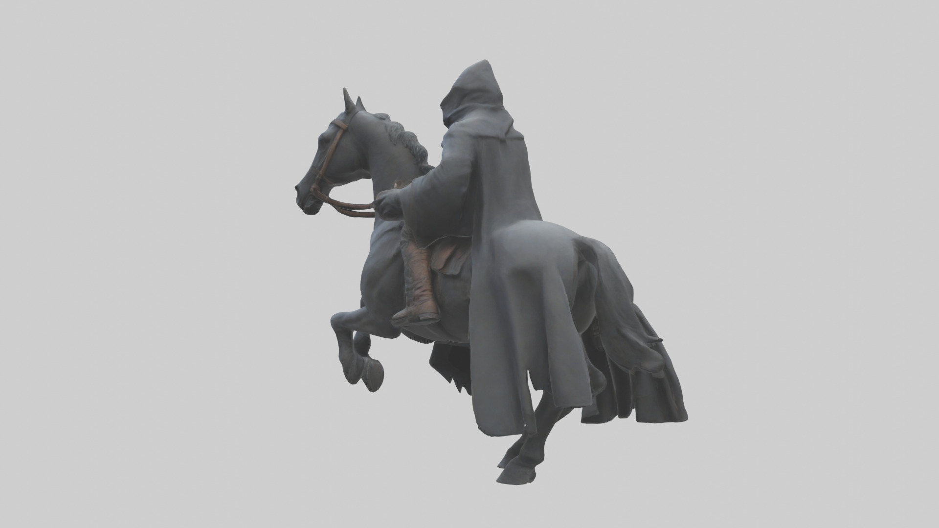 Headless horseman model Low-poly 3D model_1