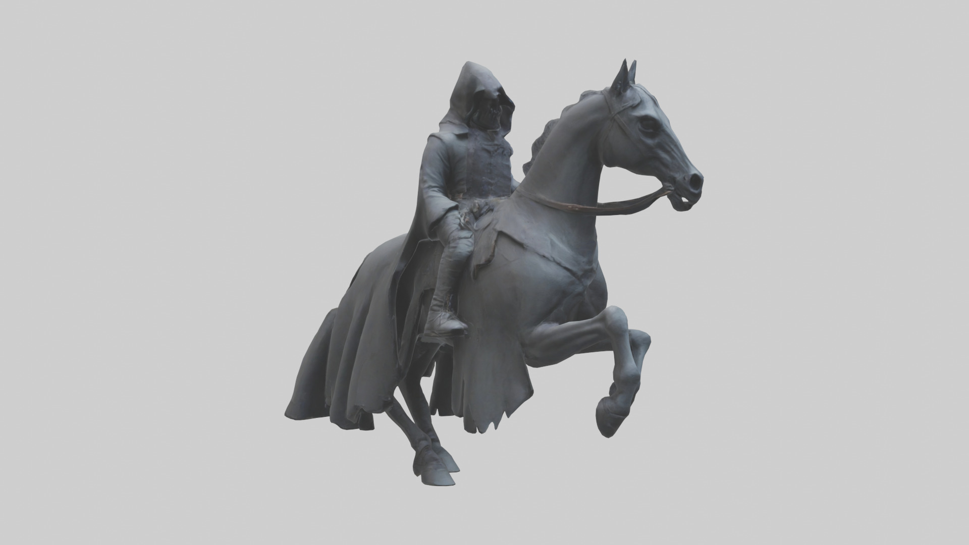 Headless horseman model Low-poly 3D model_7