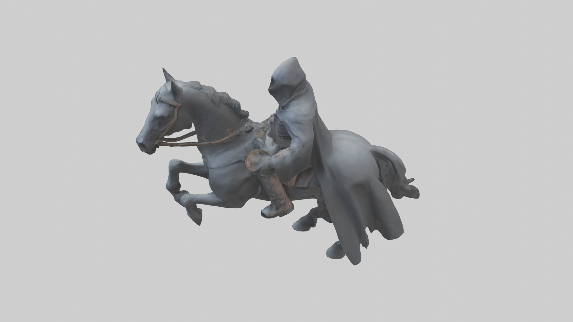Headless horseman model Low-poly 3D model_17