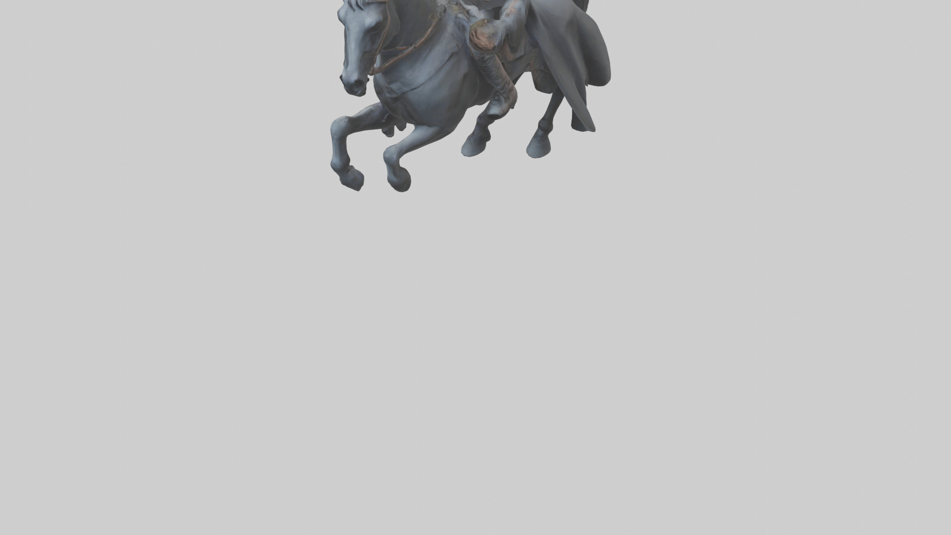Headless horseman model Low-poly 3D model_5