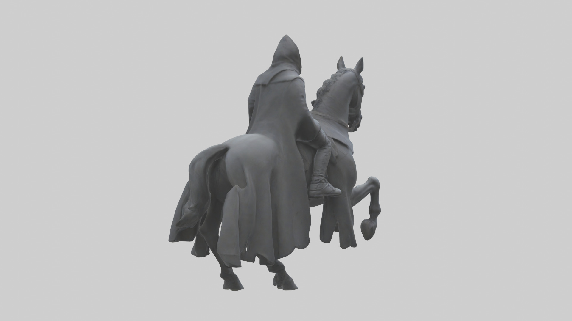 Headless horseman model Low-poly 3D model_2