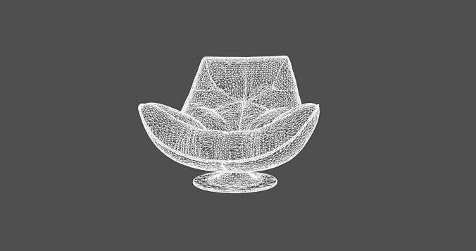Modern Designer Lounge Chair   3D model 5