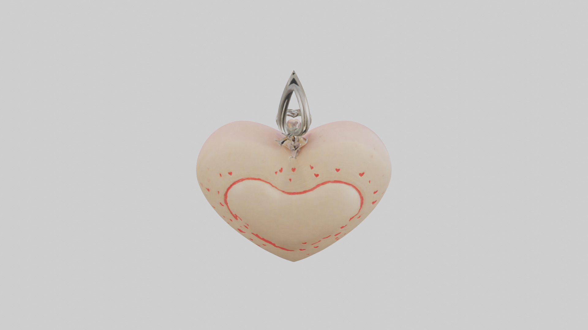 Heartshaped keychain model Low-poly 3D model_16