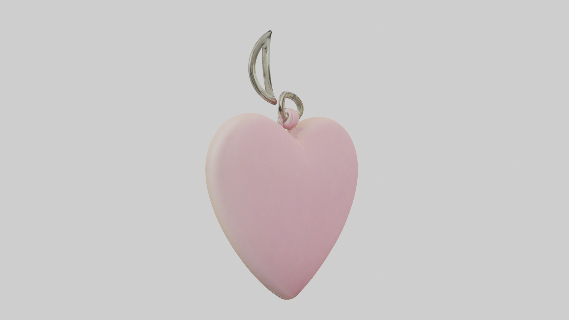 Heartshaped keychain model Low-poly 3D model_1