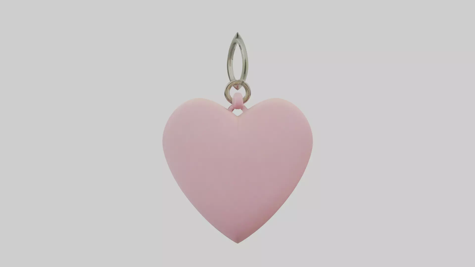 Heartshaped keychain model Low-poly 3D model_0