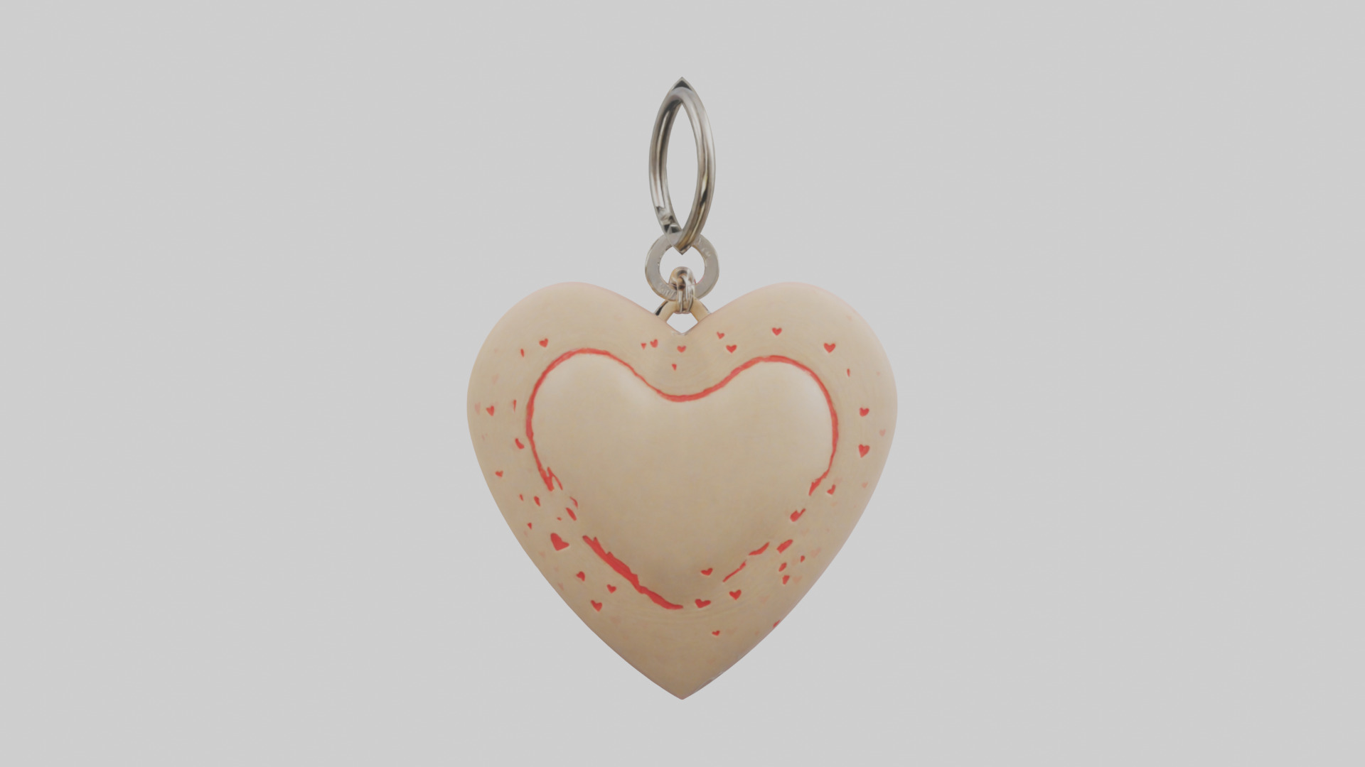Heartshaped keychain model Low-poly 3D model_9