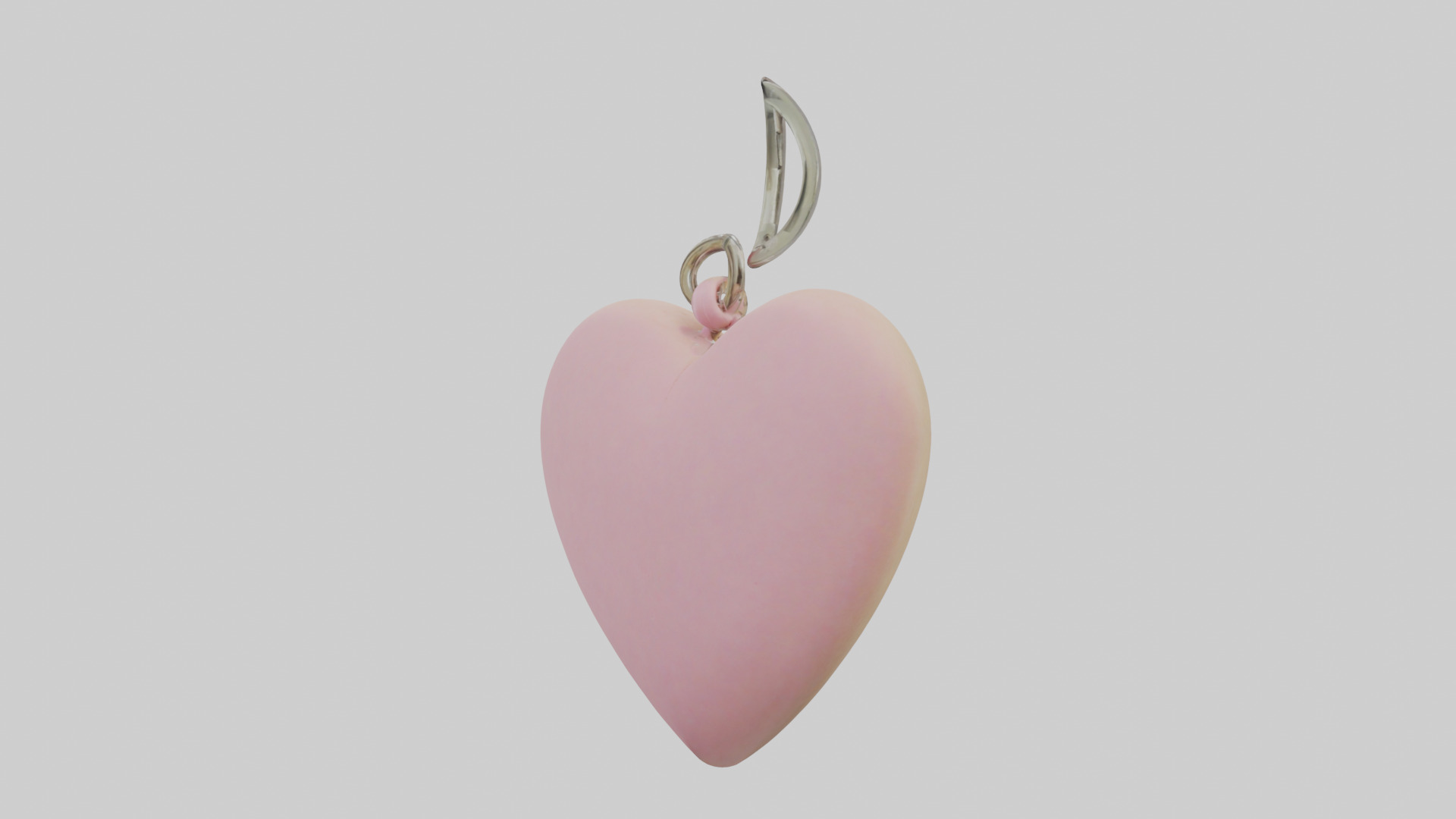 Heartshaped keychain model Low-poly 3D model_2