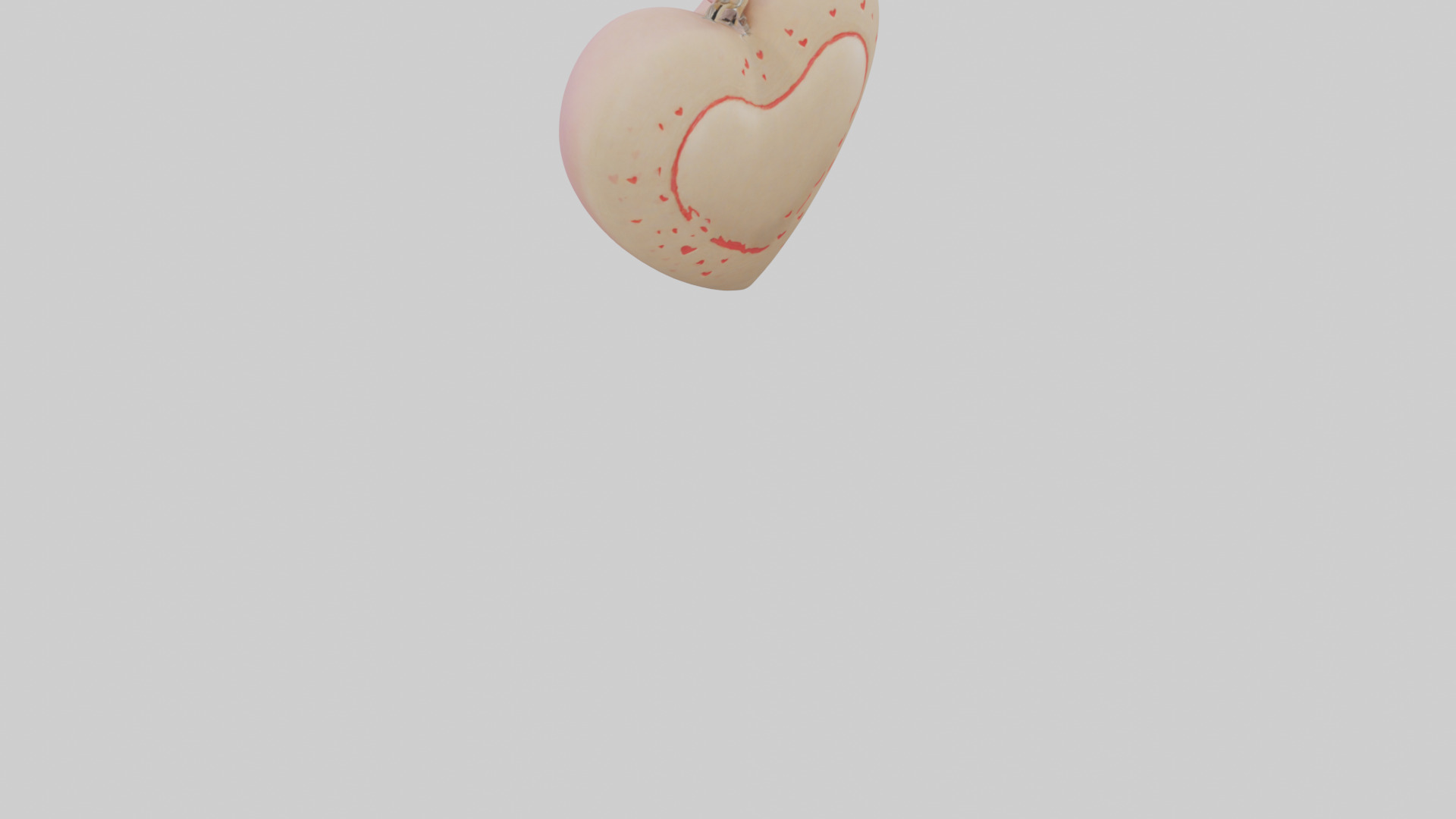 Heartshaped keychain model Low-poly 3D model_6