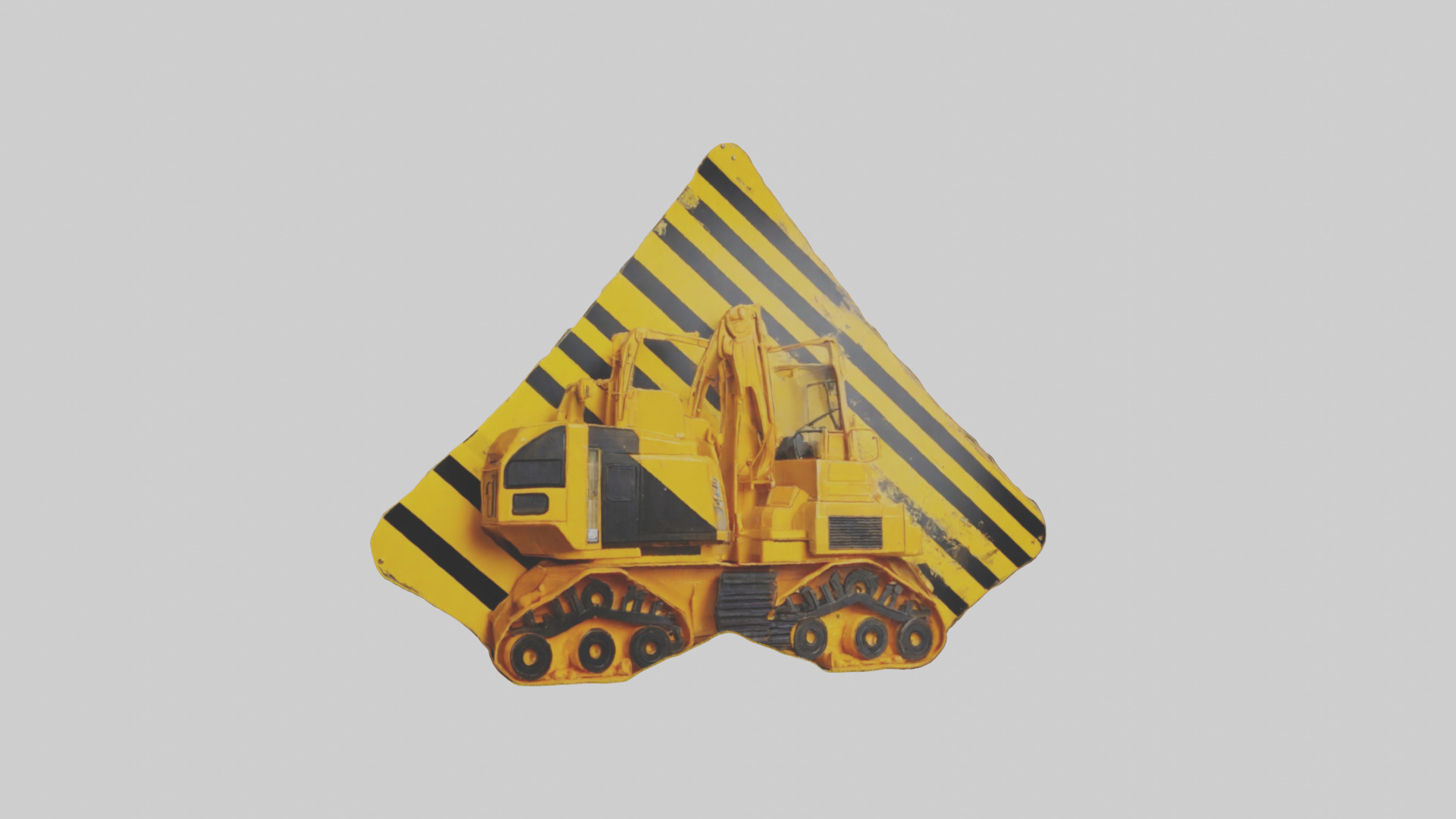 Heavy Machinery Warning Sign model Low-poly 3D model_9