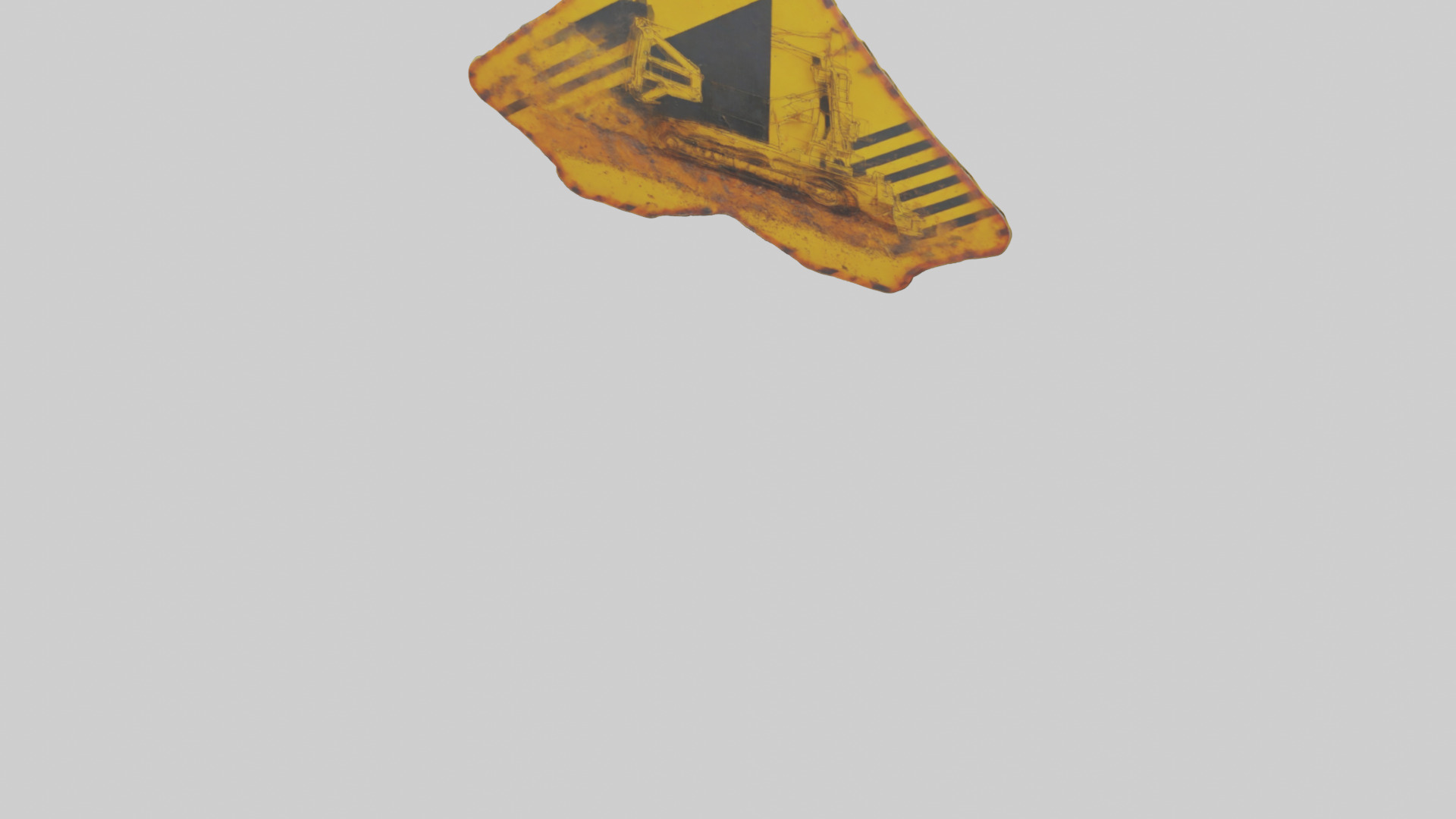 Heavy Machinery Warning Sign model Low-poly 3D model_4