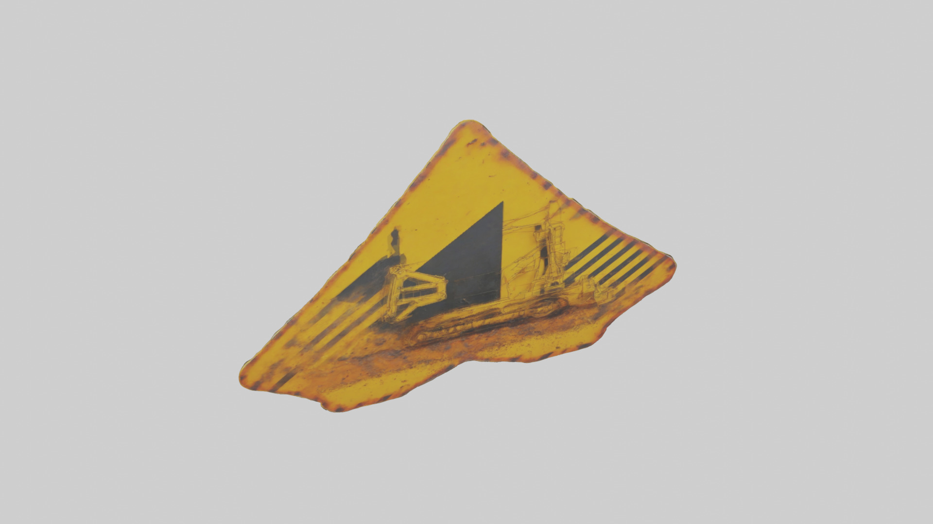 Heavy Machinery Warning Sign model Low-poly 3D model_15
