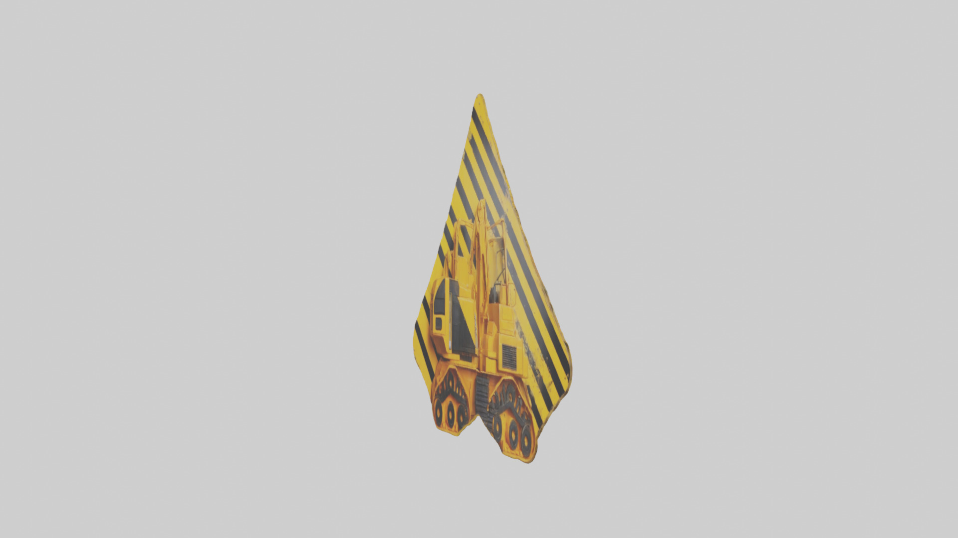 Heavy Machinery Warning Sign model Low-poly 3D model_12