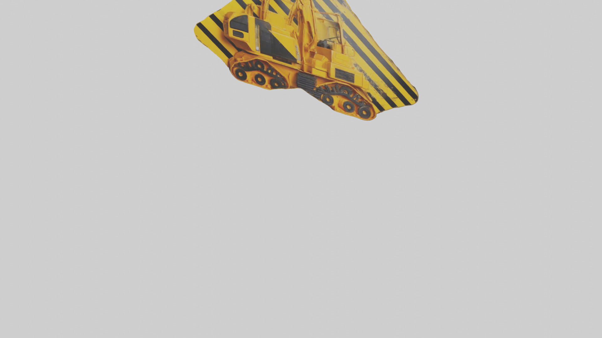 Heavy Machinery Warning Sign model Low-poly 3D model_5