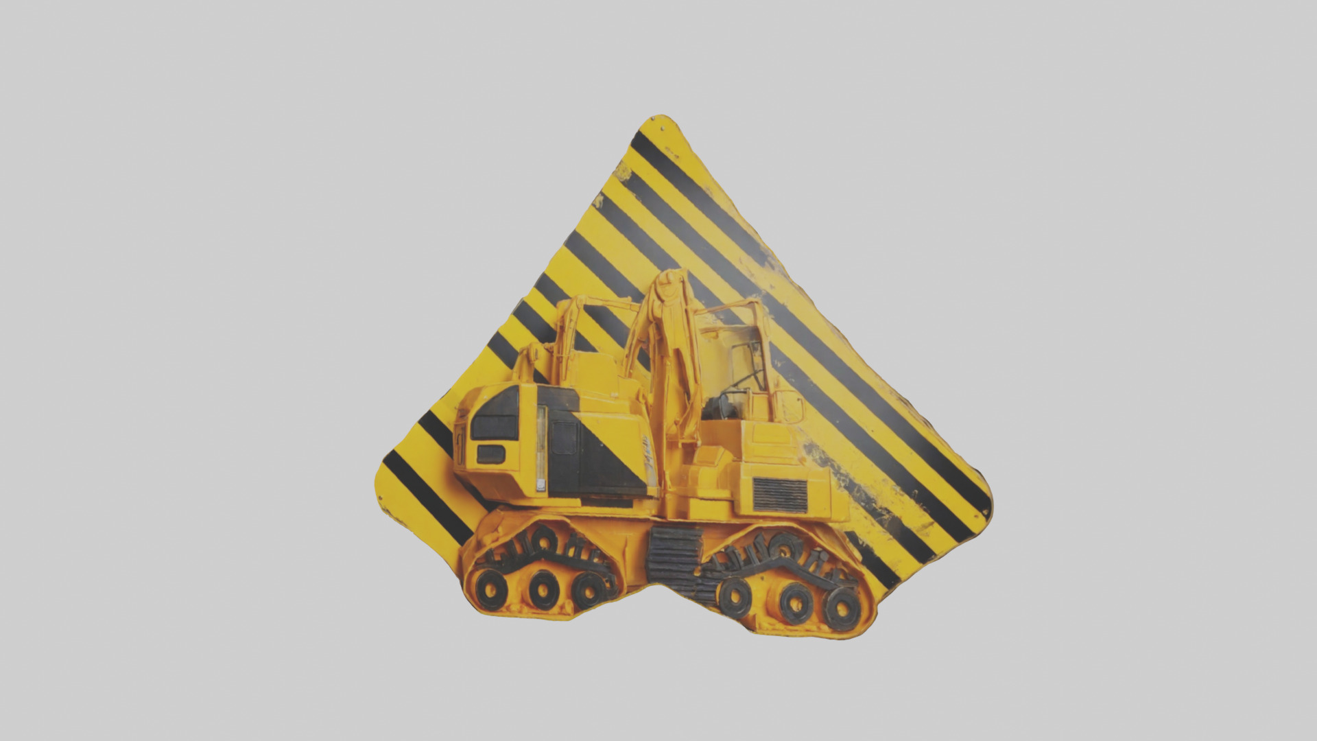 Heavy Machinery Warning Sign model Low-poly 3D model_10