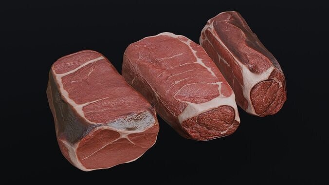 Raw pork leg Low-poly 3D model 3