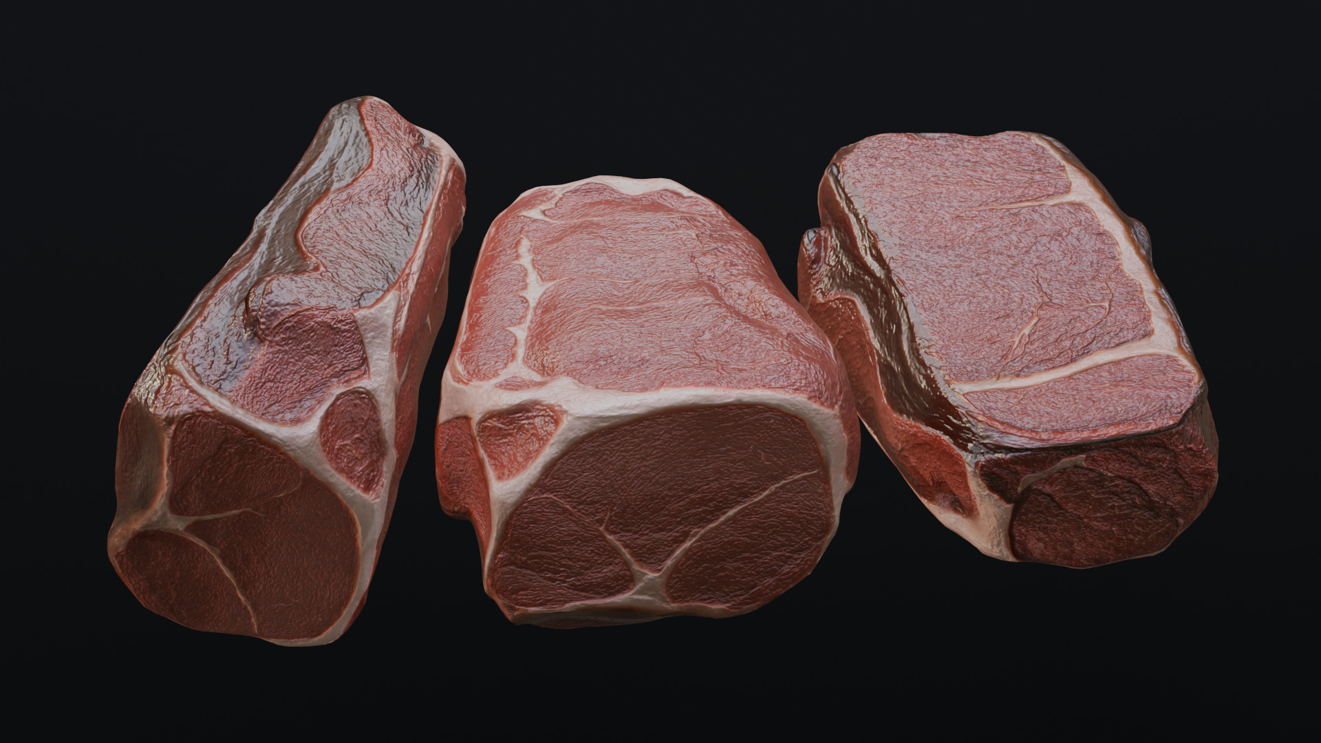 Raw pork leg Low-poly 3D model_18