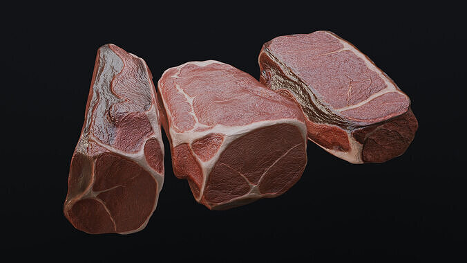 Raw pork leg Low-poly 3D model 6