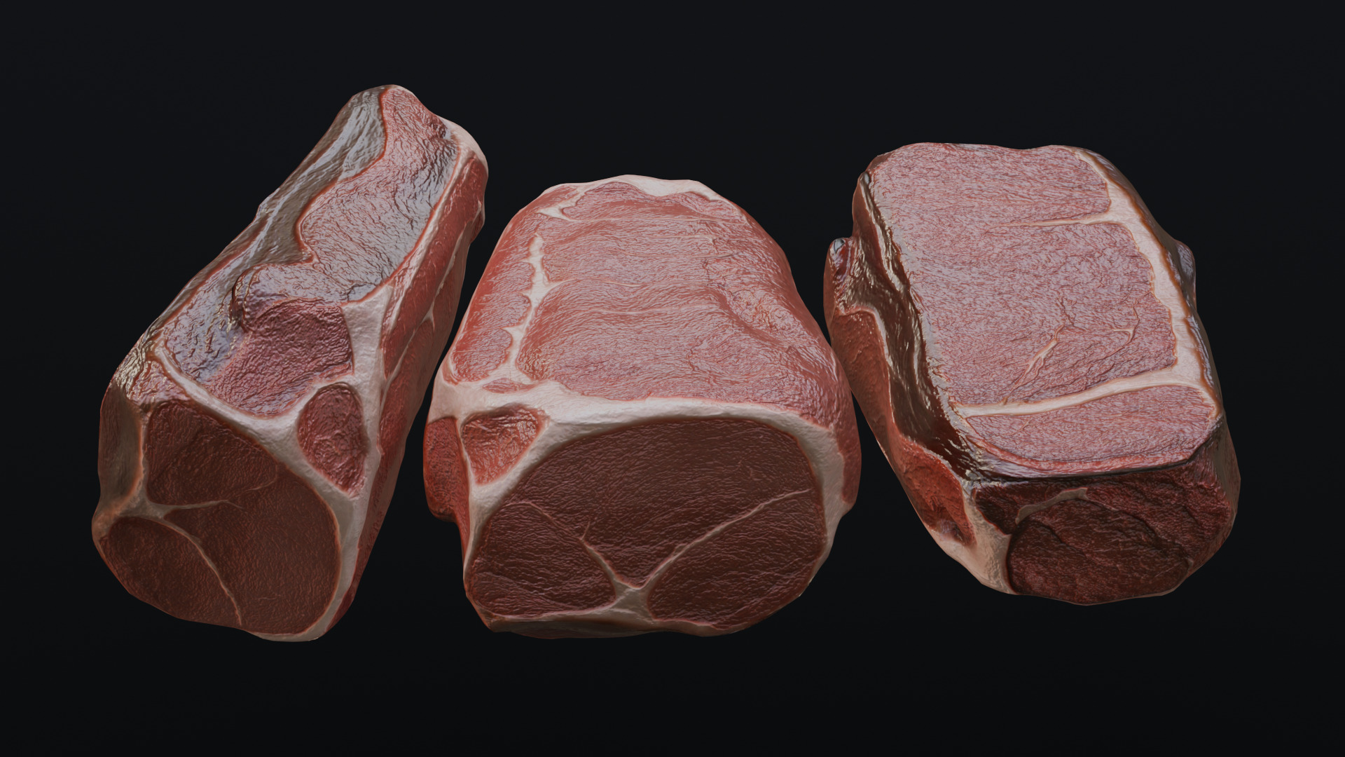 Raw pork leg Low-poly 3D model_21