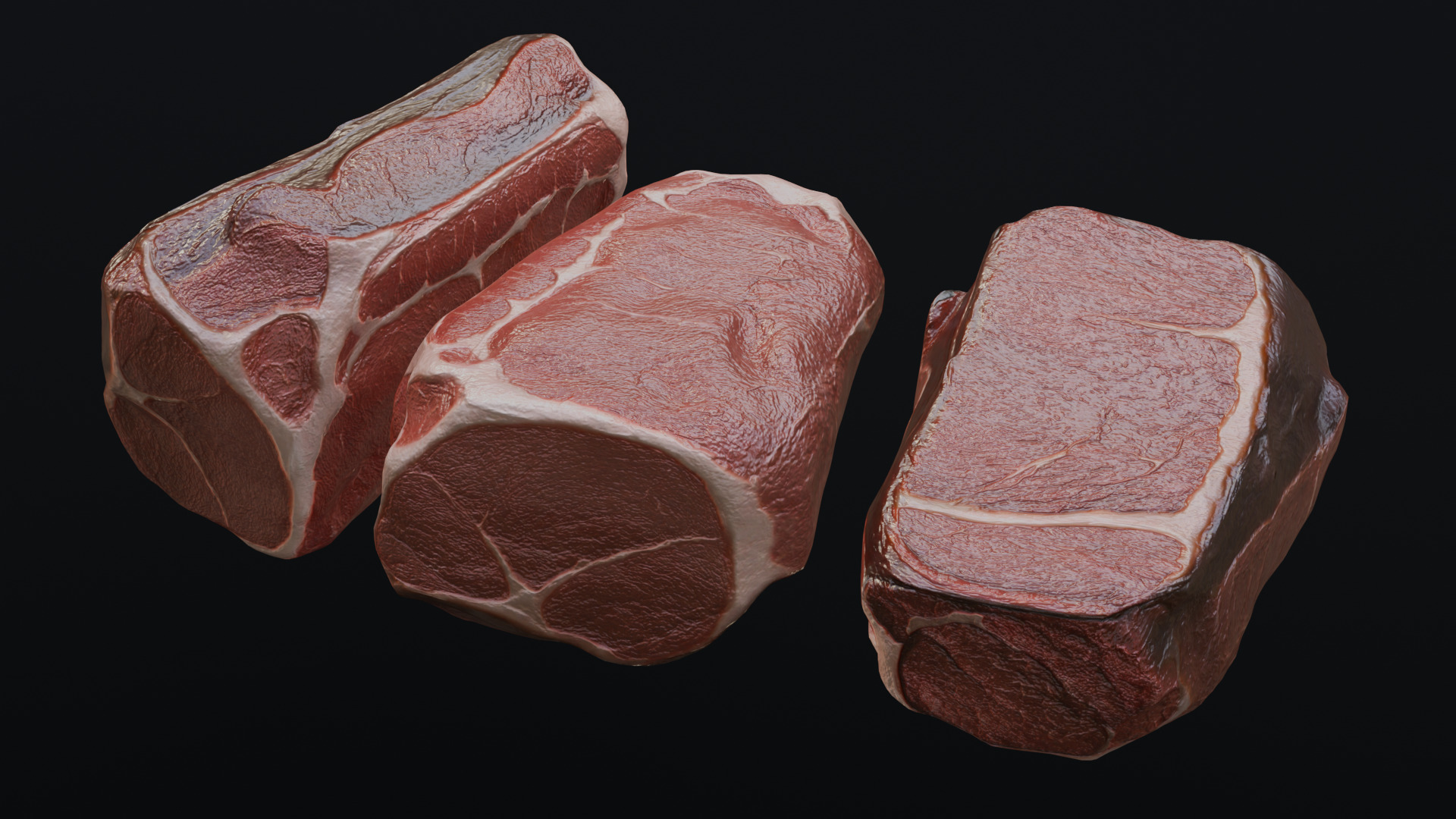 Raw pork leg Low-poly 3D model_23