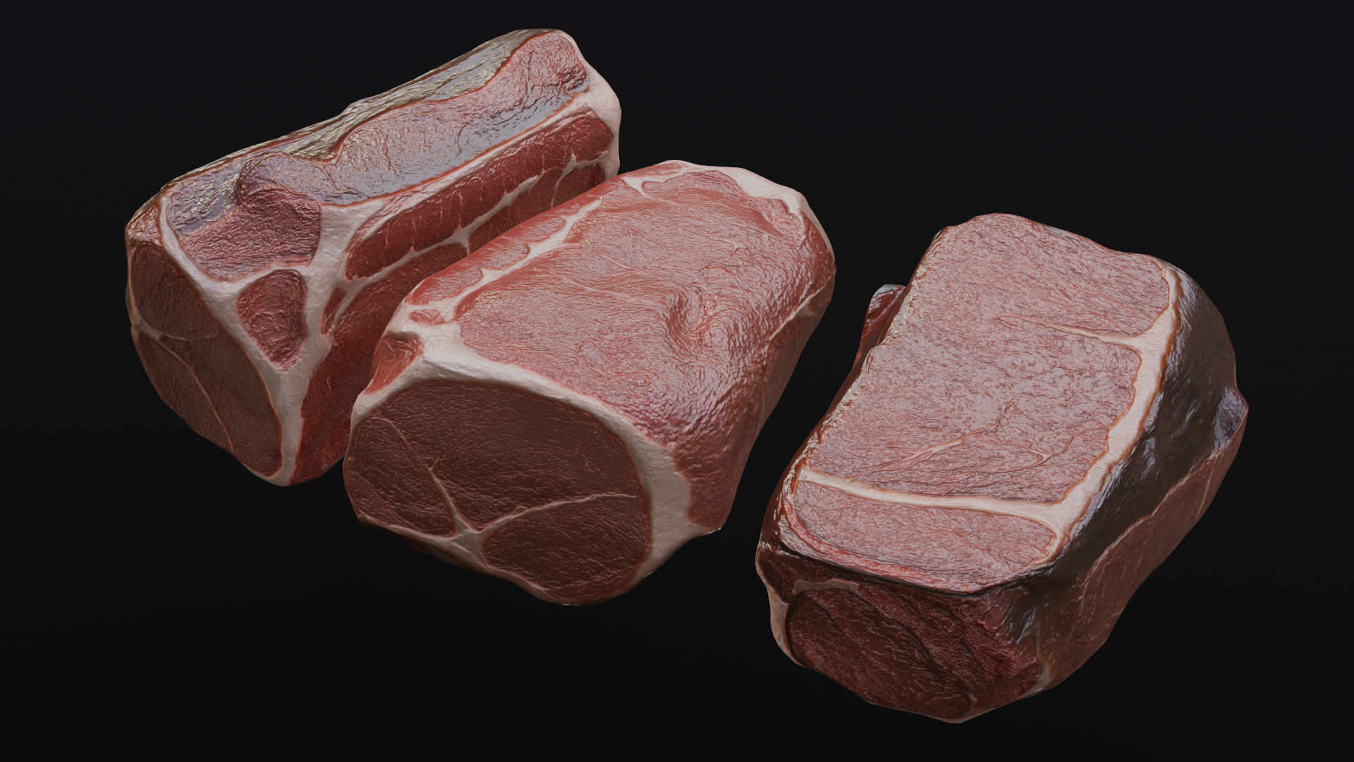 Raw pork leg Low-poly 3D model_31
