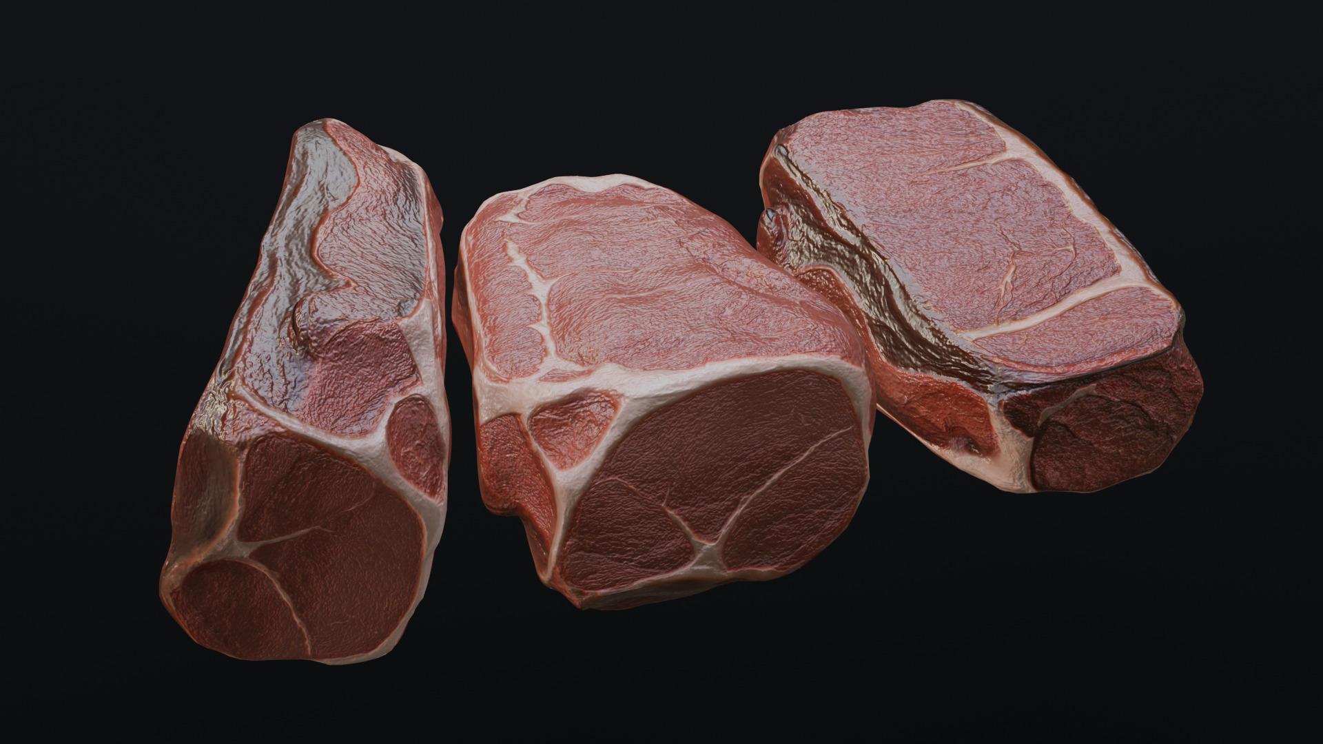 Raw pork leg Low-poly 3D model_13