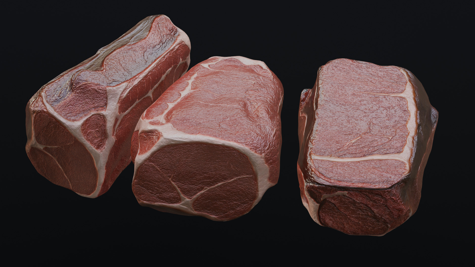 Raw pork leg Low-poly 3D model_20