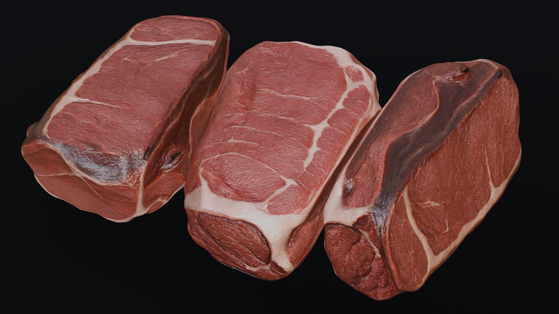 Raw pork leg Low-poly 3D model_3