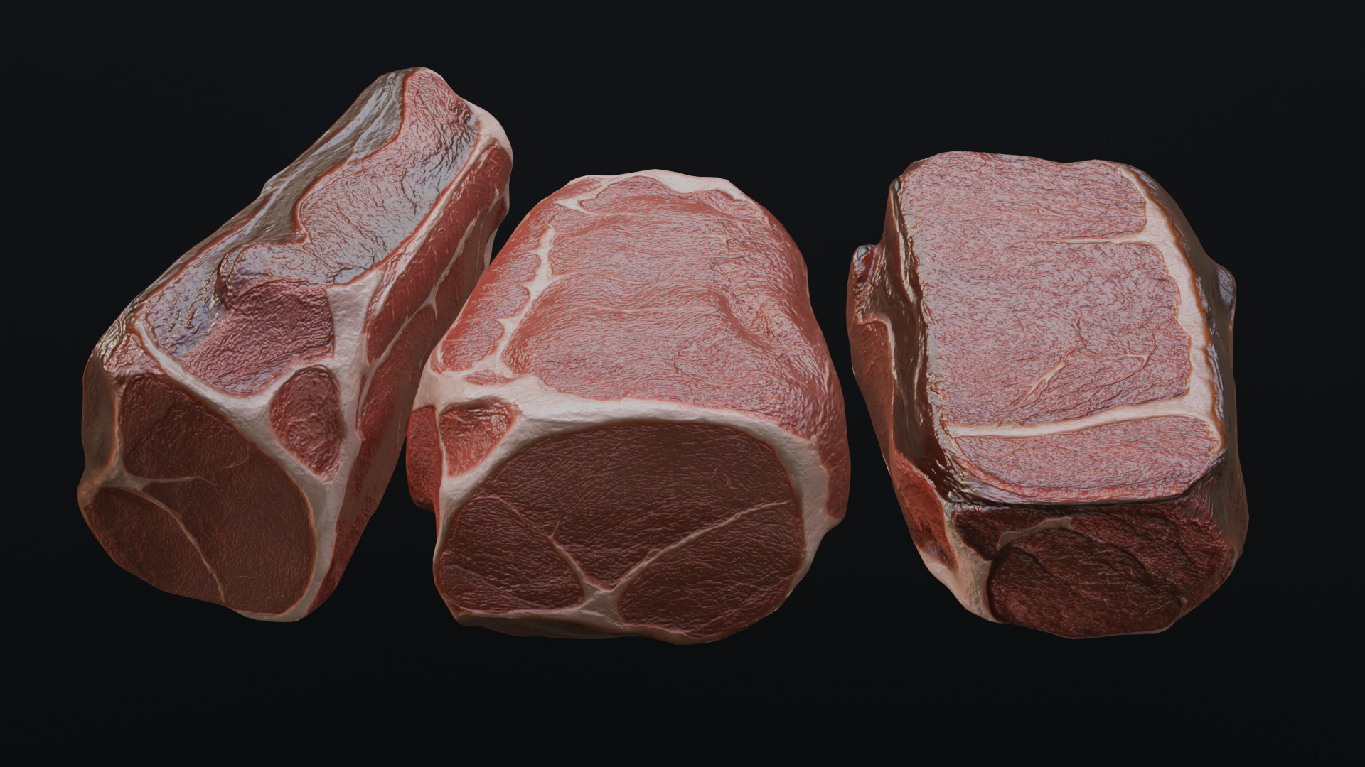 Raw pork leg Low-poly 3D model_17