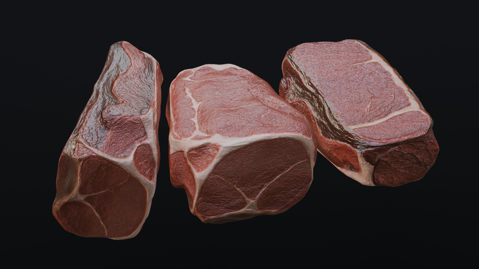 Raw pork leg Low-poly 3D model_10