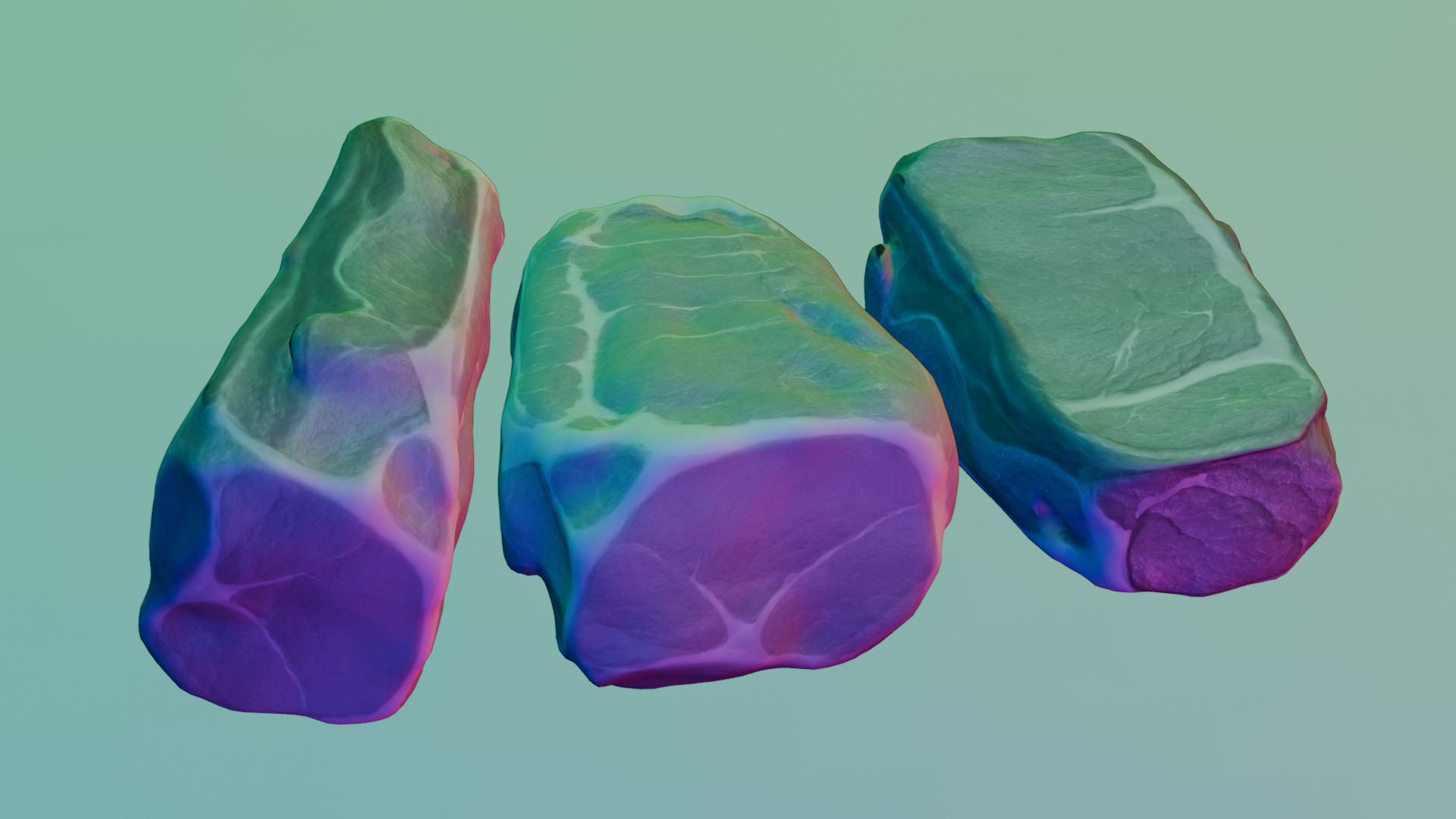 Raw pork leg Low-poly 3D model_41