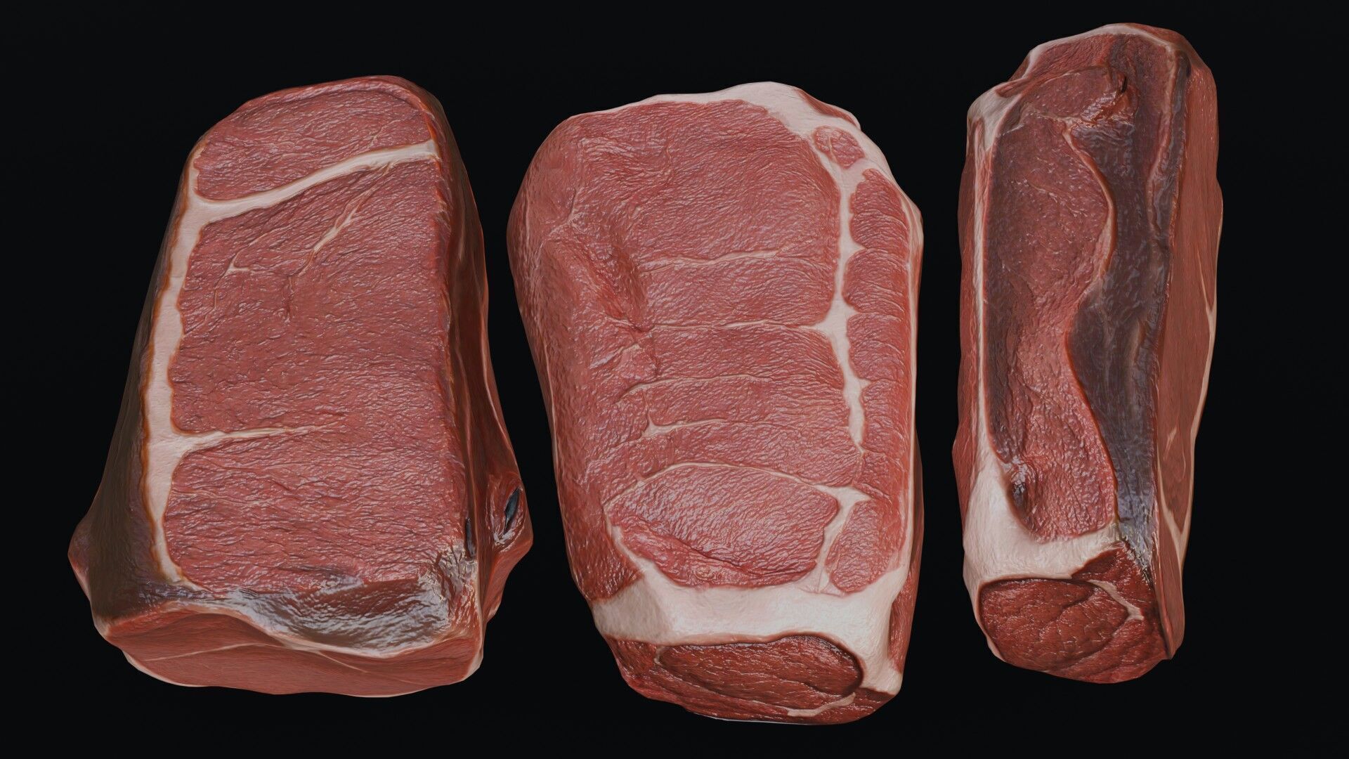 Raw pork leg Low-poly 3D model_1