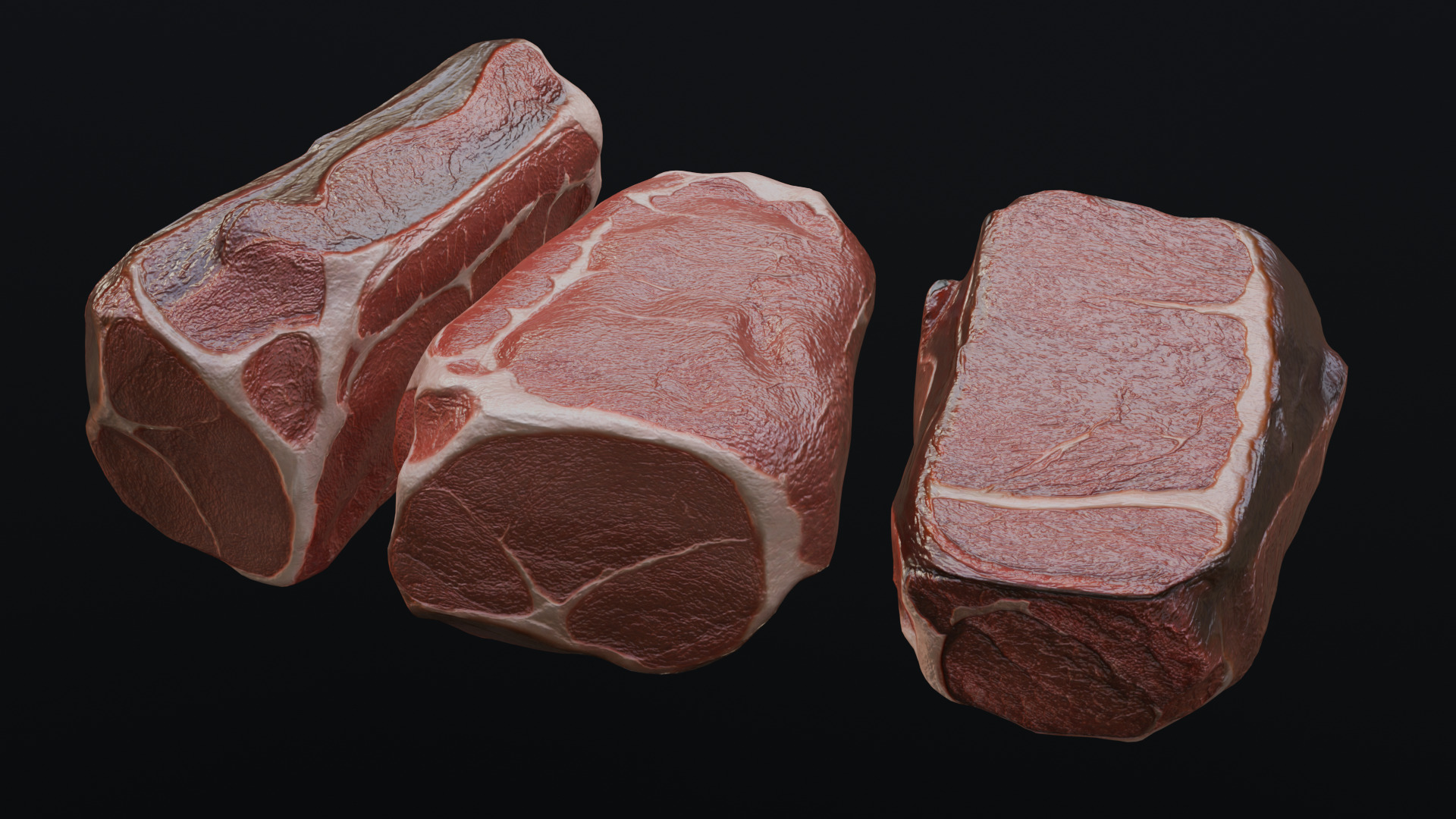 Raw pork leg Low-poly 3D model_25