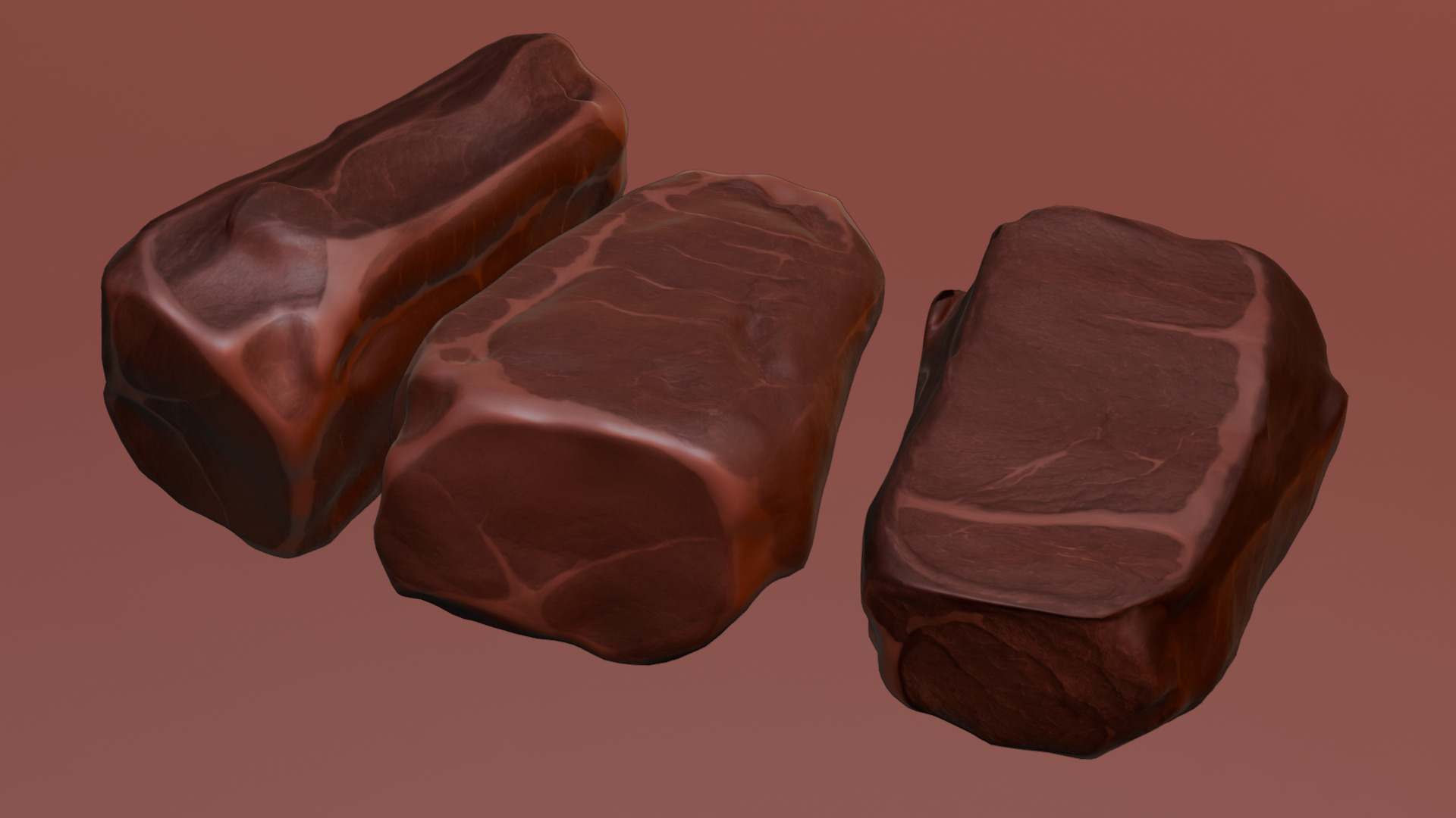 Raw pork leg Low-poly 3D model_44