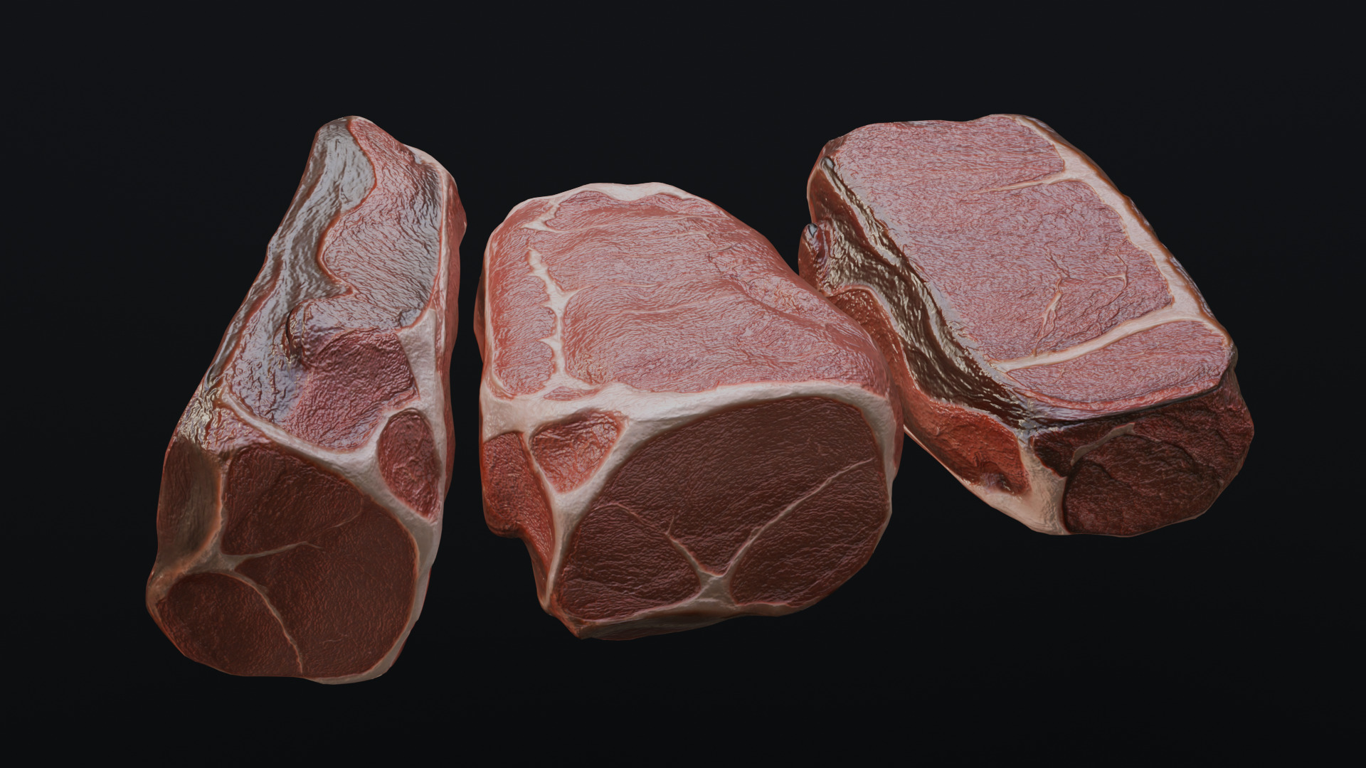 Raw pork leg Low-poly 3D model_12