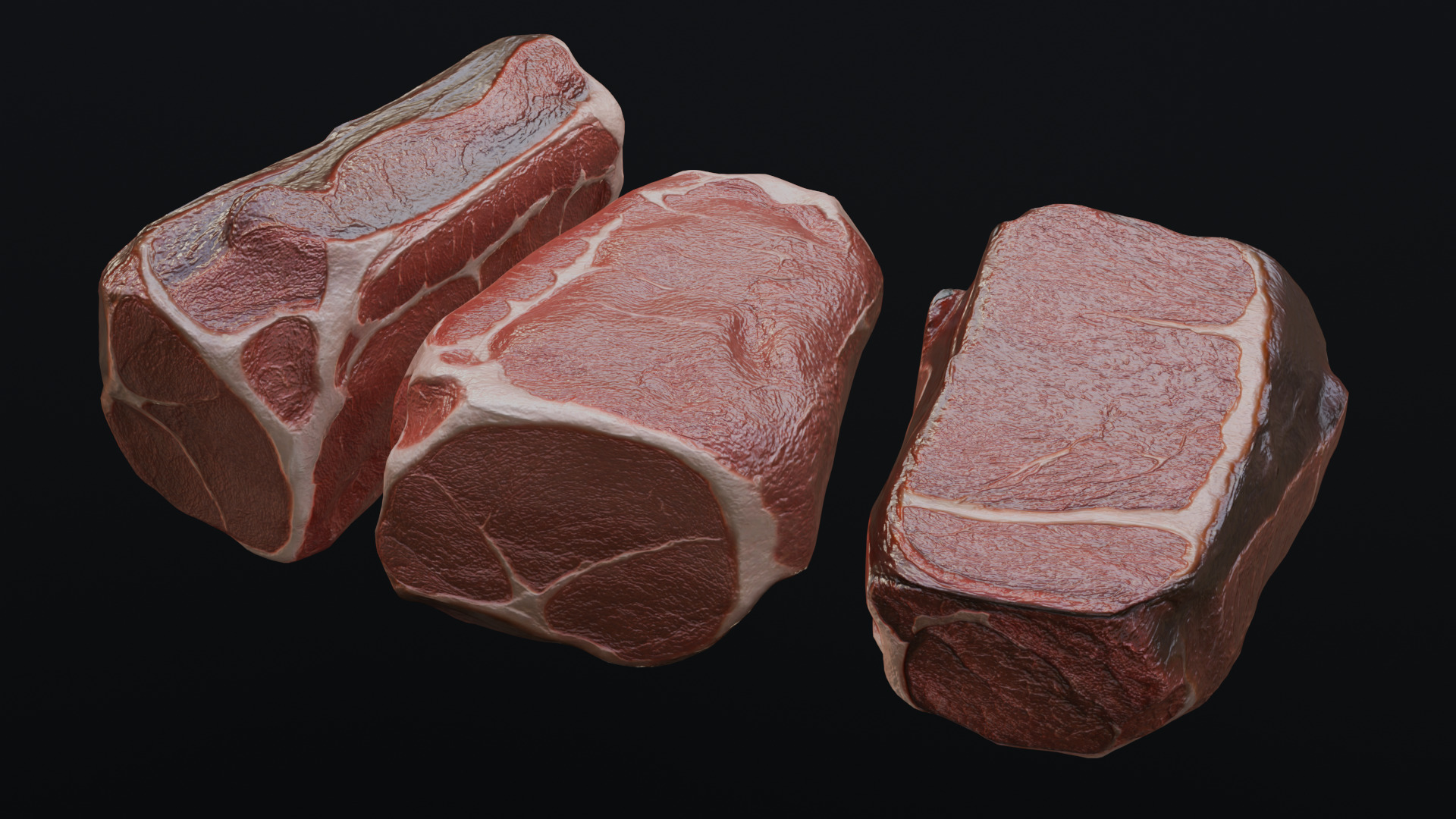 Raw pork leg Low-poly 3D model_24