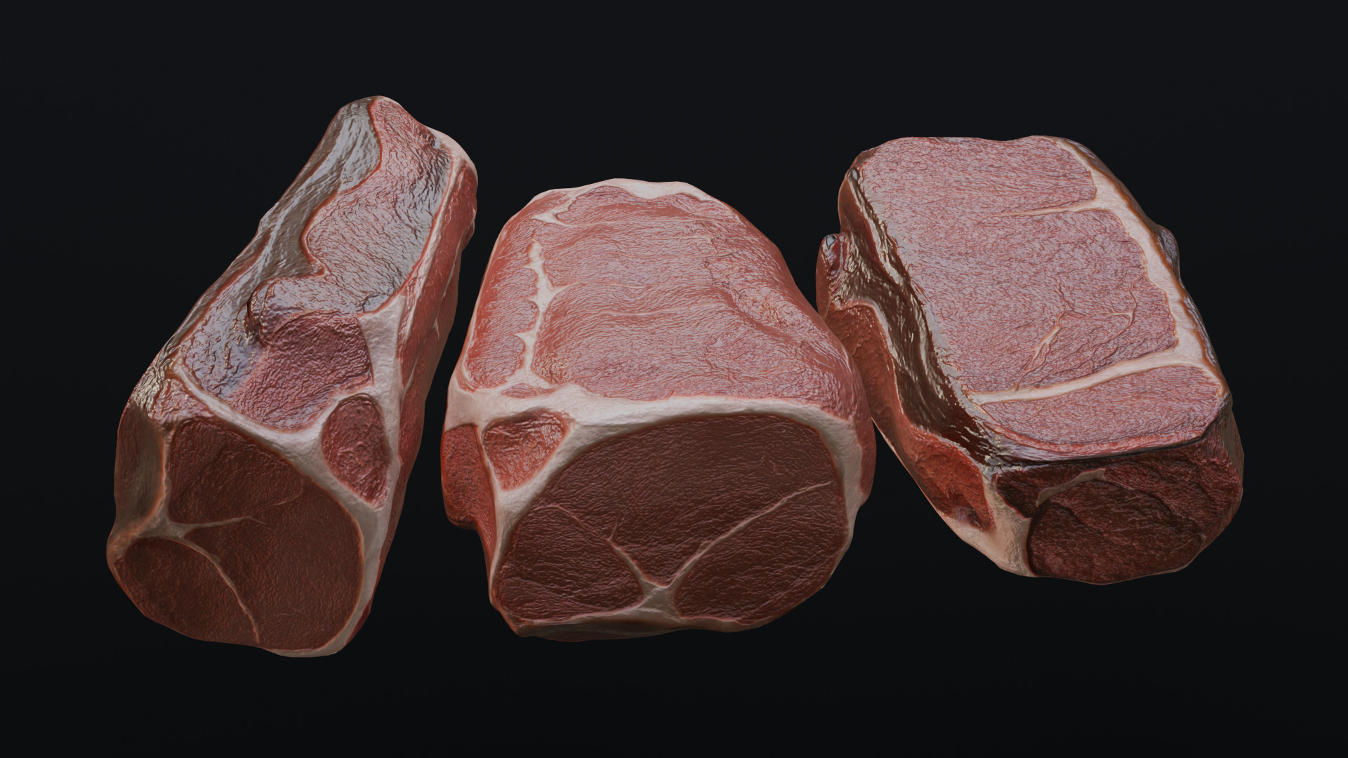 Raw pork leg Low-poly 3D model_14