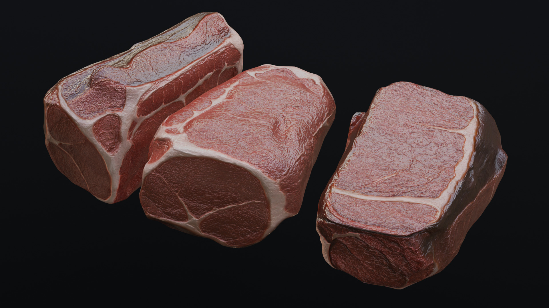 Raw pork leg Low-poly 3D model_28