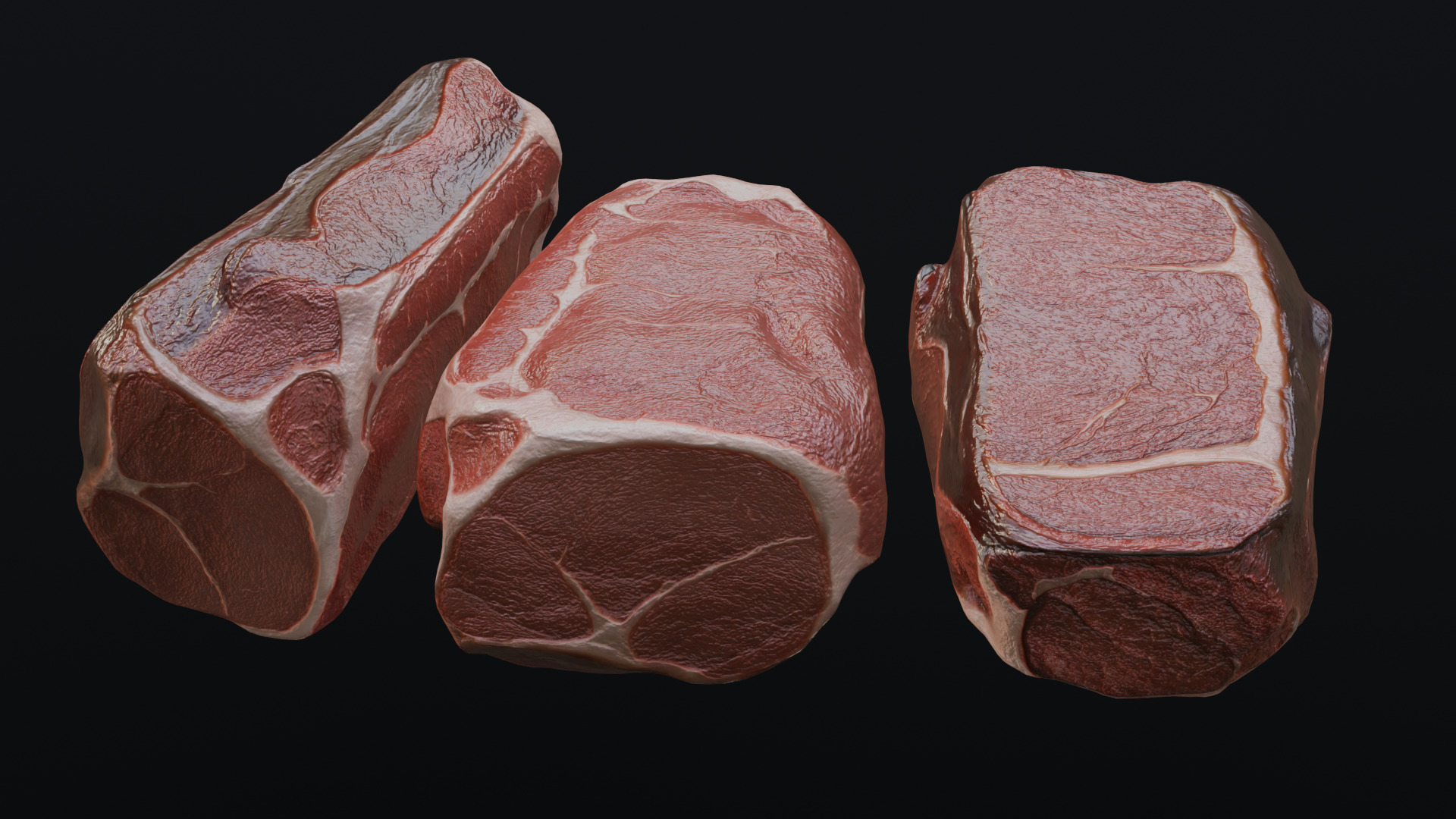 Raw pork leg Low-poly 3D model_19