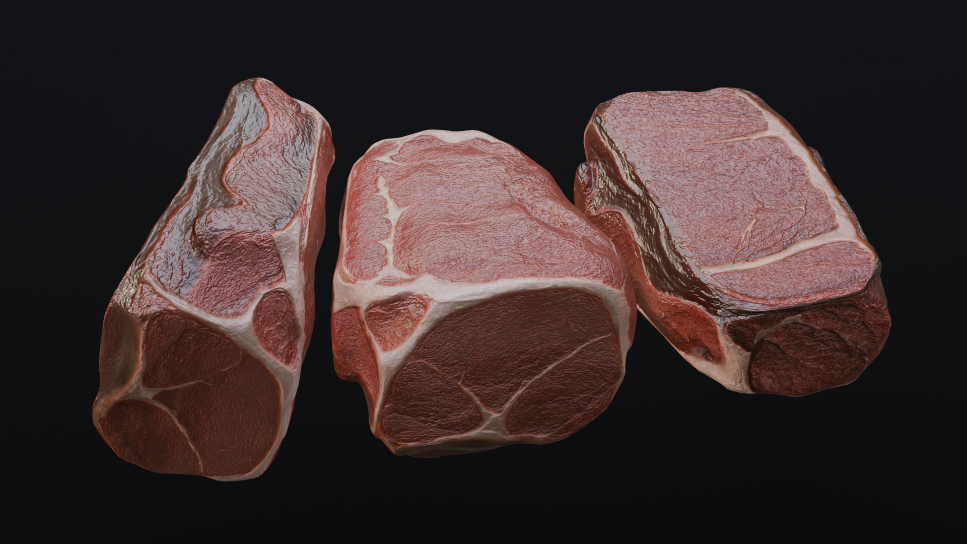 Raw pork leg Low-poly 3D model_8