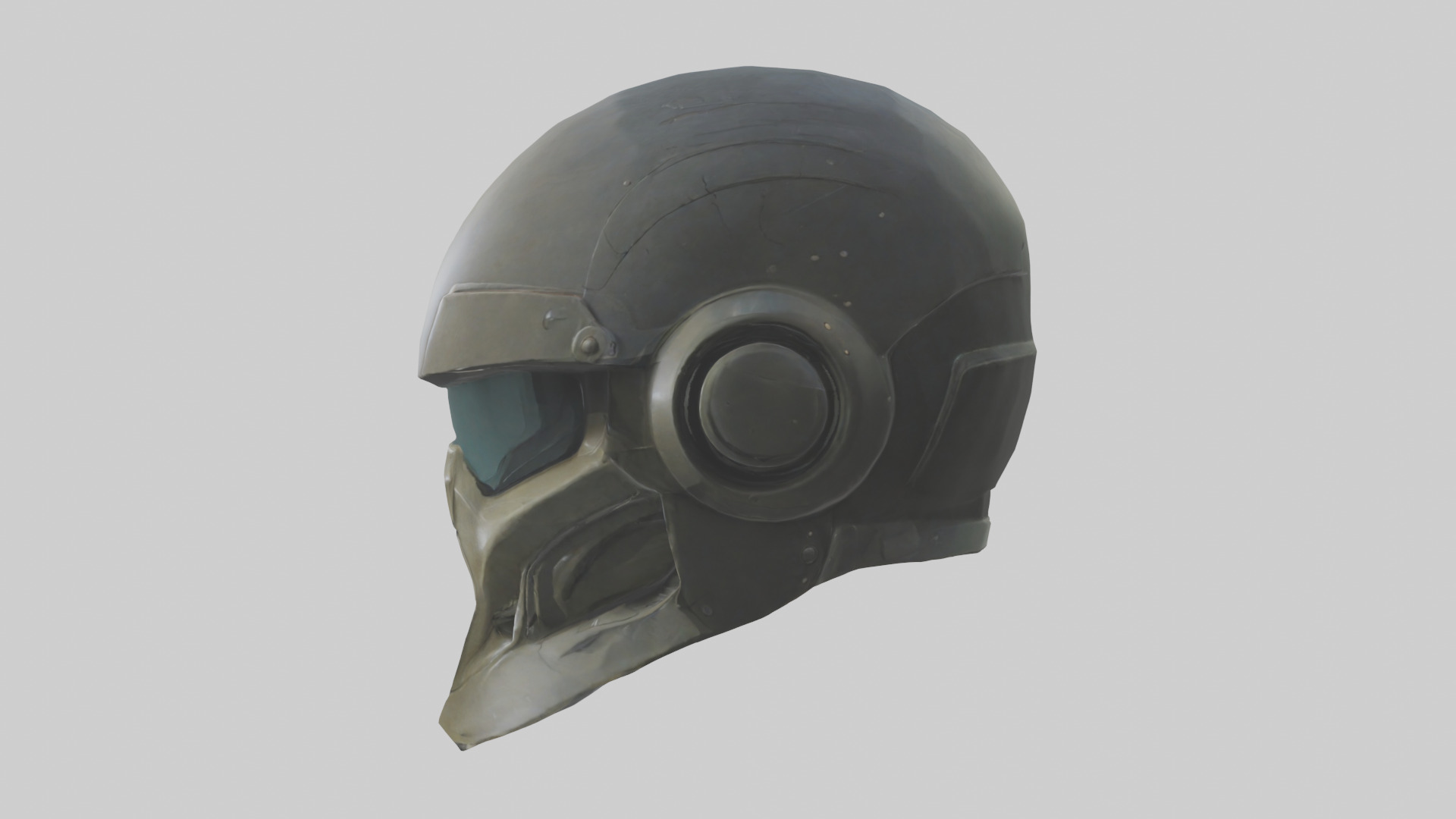 Helmet model Low-poly 3D model_12