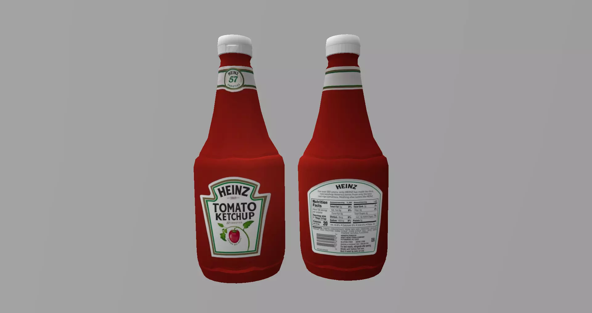ketchup bottle 2 3D model