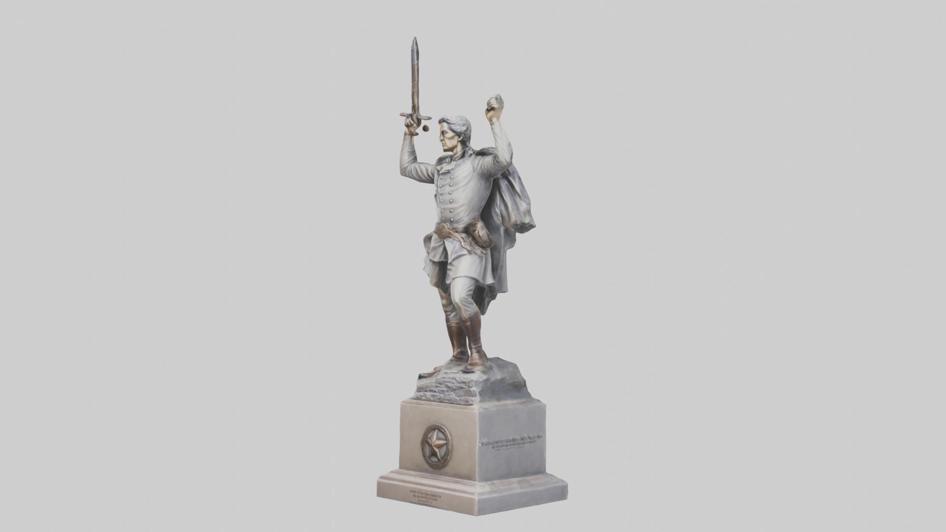 Hero of the Revolution Statue model Low-poly 3D model_10
