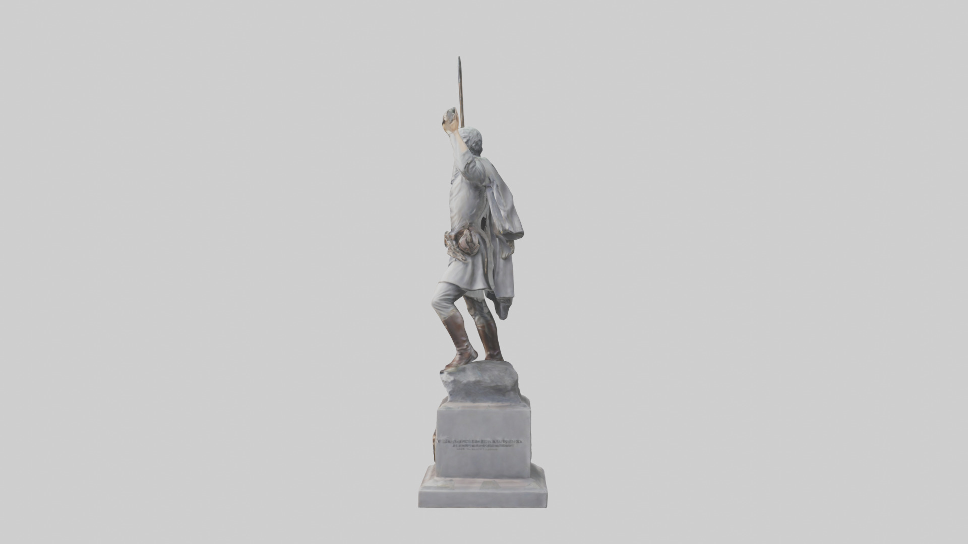 Hero of the Revolution Statue model Low-poly 3D model_12