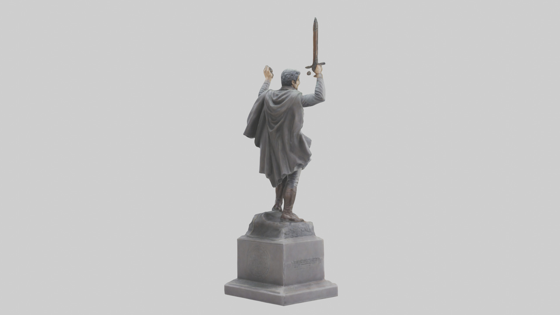 Hero of the Revolution Statue model Low-poly 3D model_2