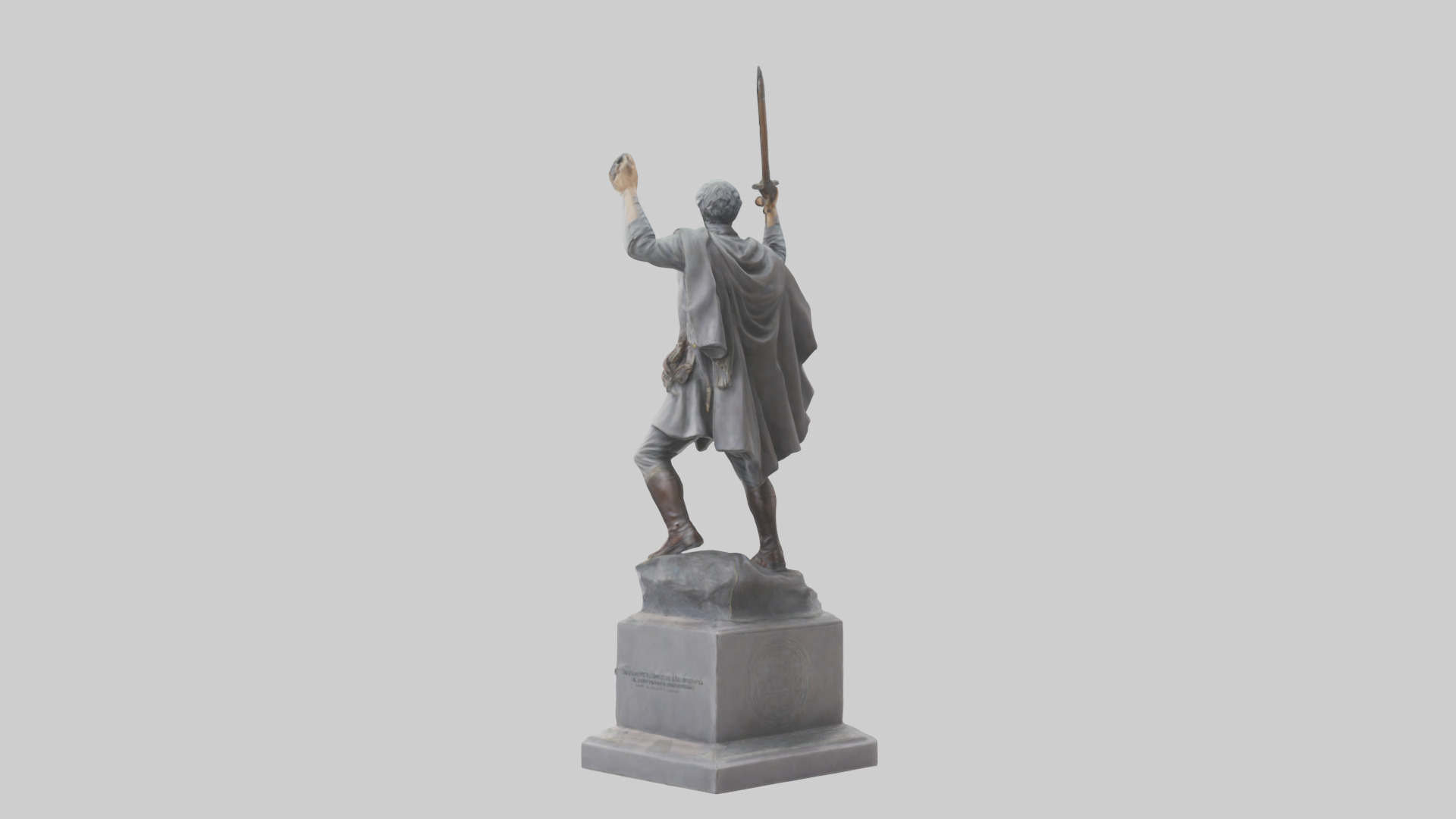 Hero of the Revolution Statue model Low-poly 3D model_1
