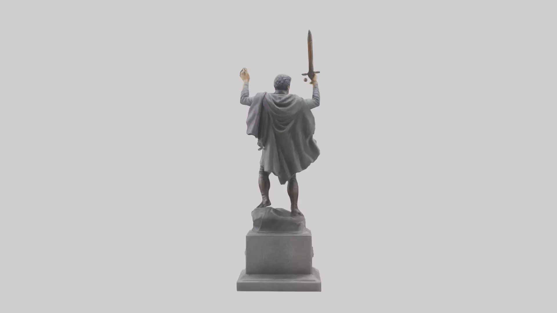 Hero of the Revolution Statue model Low-poly 3D model_0