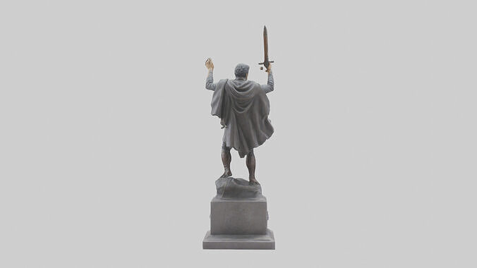 Hero of the Revolution Statue model Low-poly 3D model