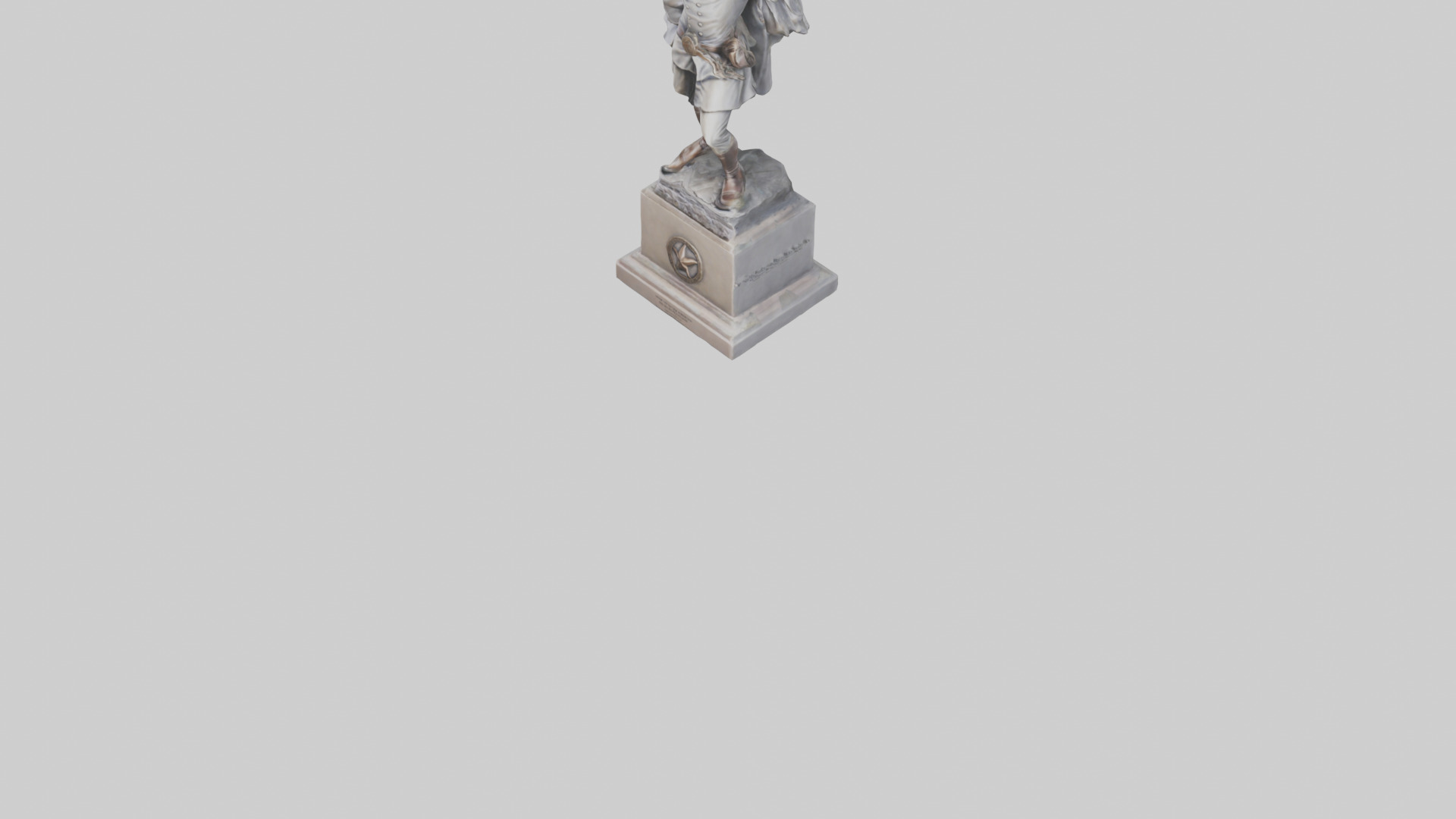Hero of the Revolution Statue model Low-poly 3D model_5
