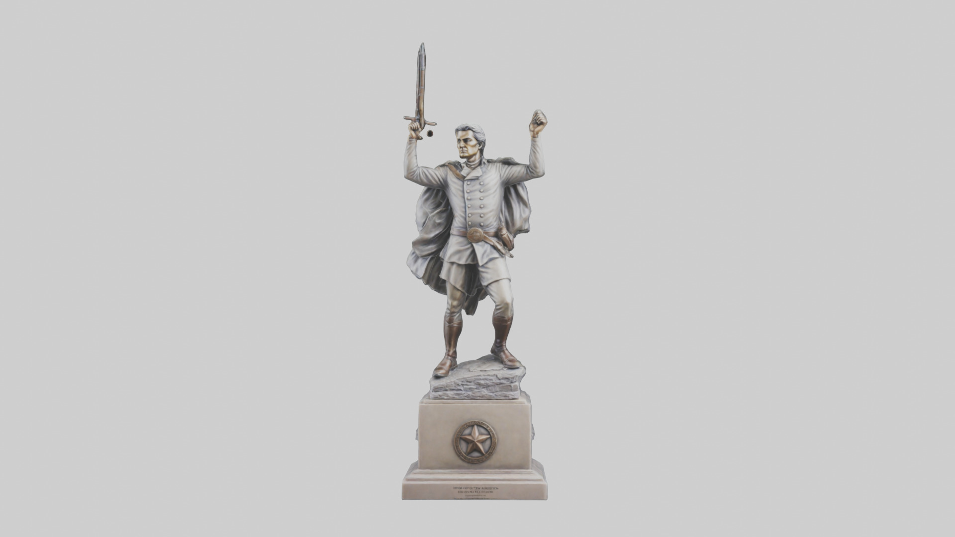 Hero of the Revolution Statue model Low-poly 3D model_9